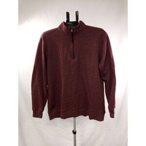 Men's George Quarter Zip Burgundy Pullover Size Large
